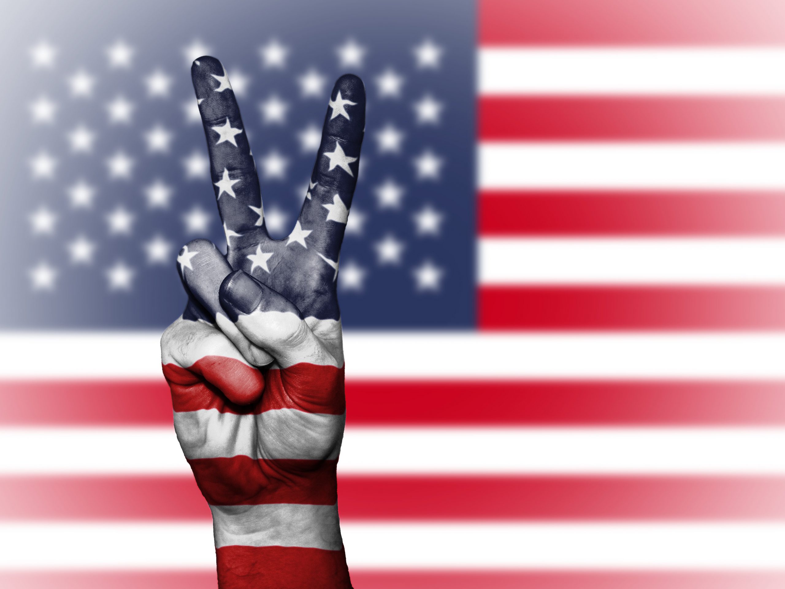 American Flag Peace Sign Hand