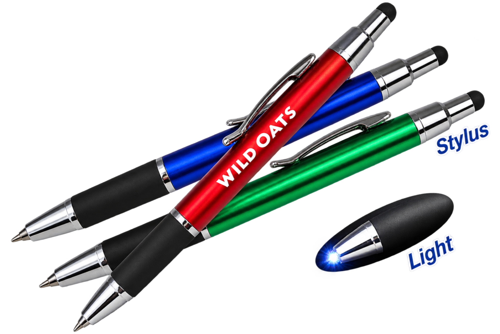 Aluminum Pen with Stylus and Light promotional product from USFastPrint.com